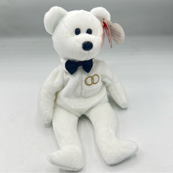Ty Vintage 2001 Beanie Babies Mr Groom Wedding Bear Beanie Baby Plush Bear - Picture 1 of 14